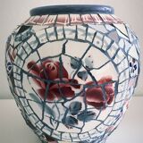 Vase mosaic earthenware ceramics vintage creation