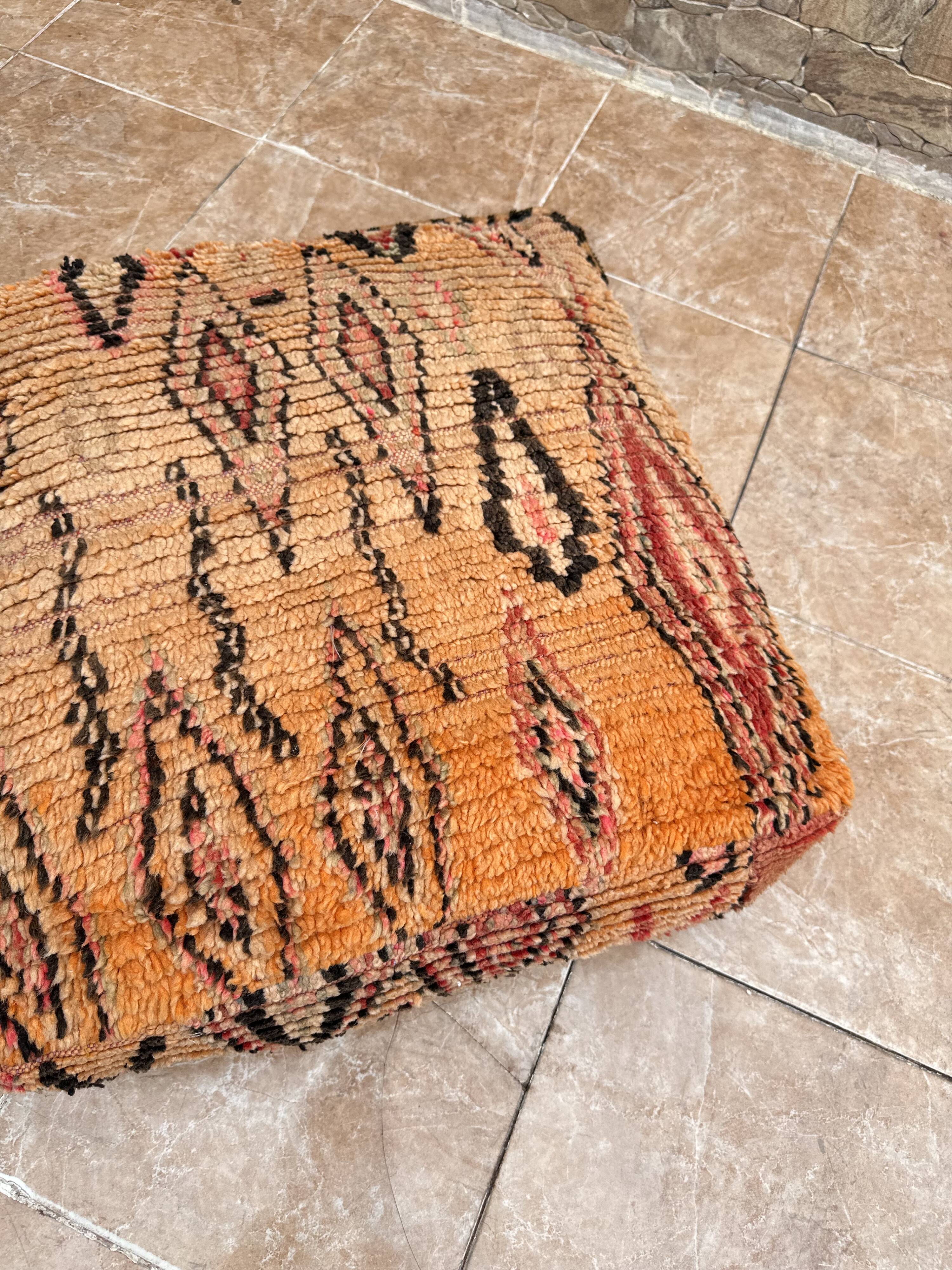 Handmade Berber Kilim pouf, floor cushion