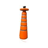Large Rare Vintage Floor / Table Lamp Made In Germany 1960s | Orange-Blue Vulcano Style With Shade