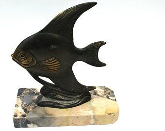 Paper press marble art deco fish