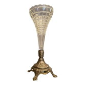 Vase cornet bouquetière cristal taillé Baccarat Saint Louis fin XIXe début XXe