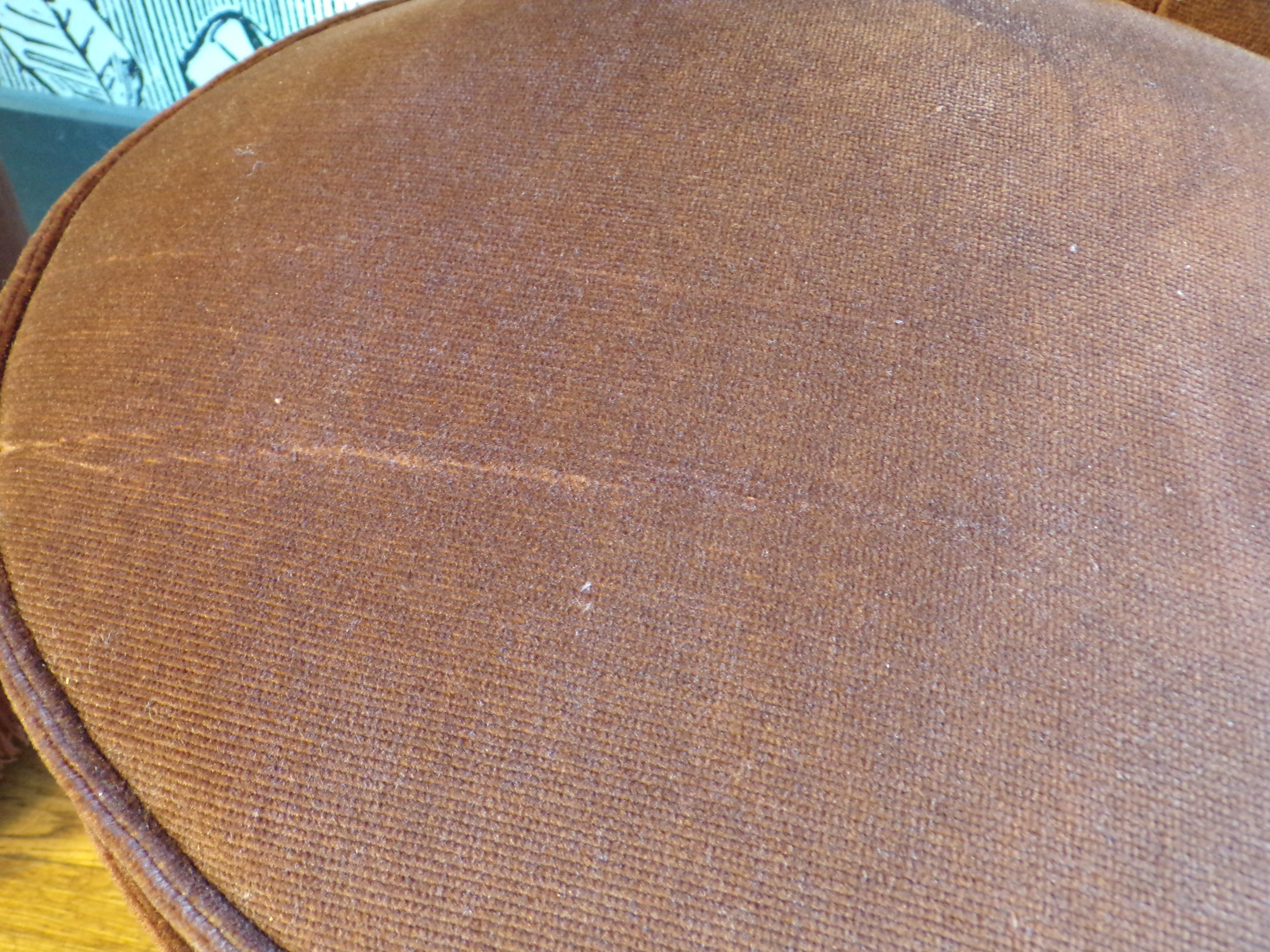 Pair of velvet toad armchairs