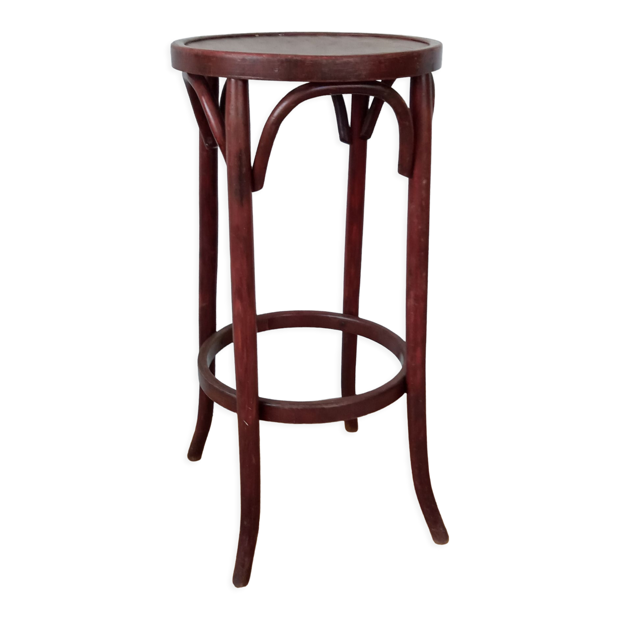 Curved wooden bar stool
