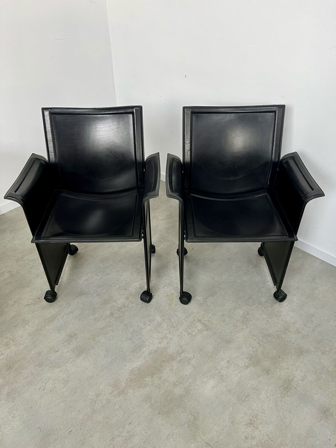 Lot 4 old armchairs "Korium" by Tito Agnoli for Matteo Grassi 1980