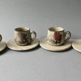 4 coffee cups Gustave Reynaud the murier in Vallauris, 1960s