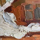 Russian school painting by Eugene Krilov "Lively village view"