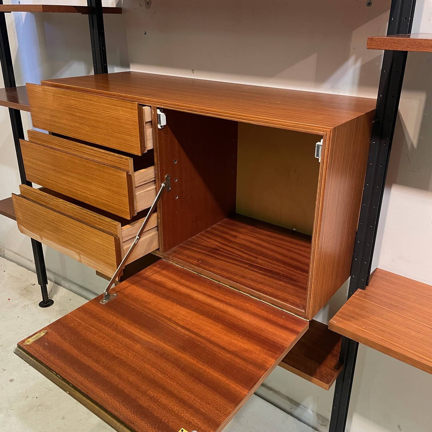 Wall Library or Floor/Ceiling in Light Walnut