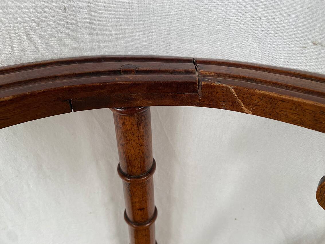 Fauteuil de coin à dossier lyre, vers 1900