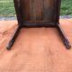 Antique cherry wood farm table with turned base with 2 drawers and 1 pull