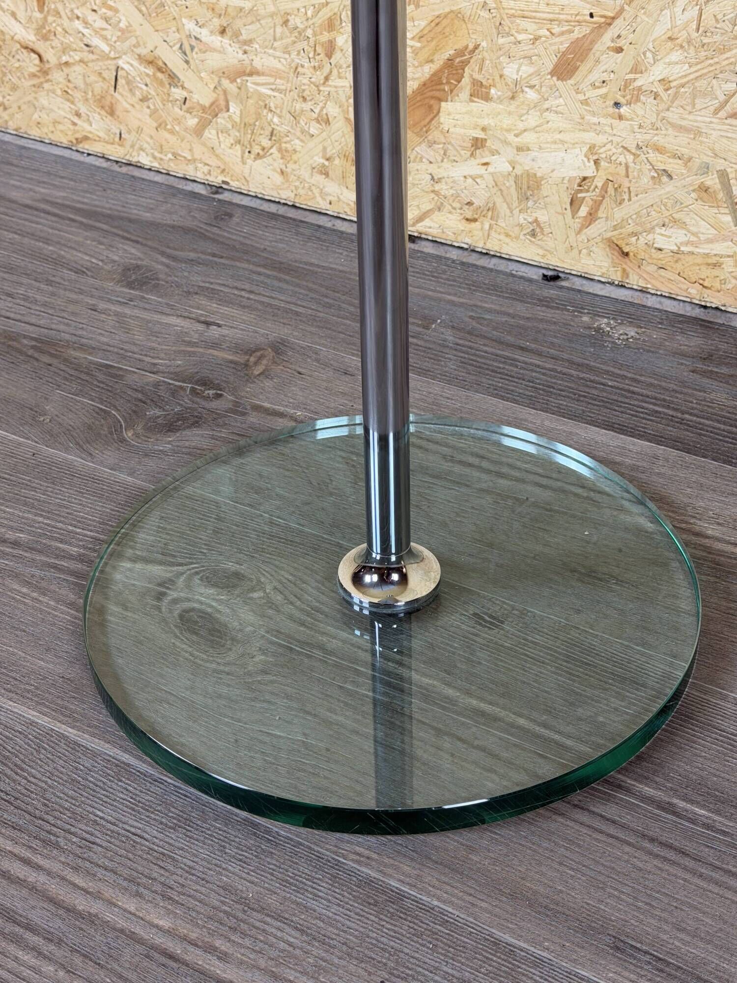 1970s 1980s Coffee Table Side Table in Chrome and Glass Space Age Design