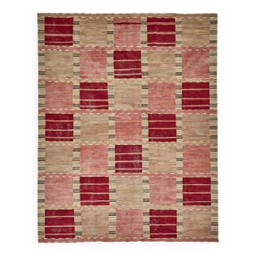 Kilim décoratif tribal contemporain 280 cm x 353 cm