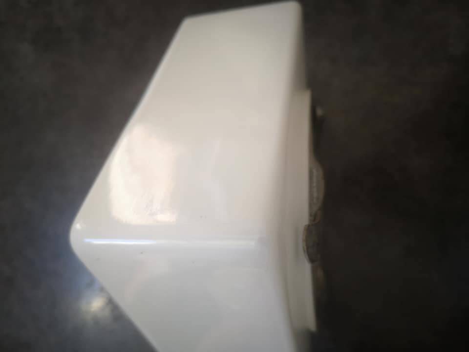 Old vintage square opaline ceiling/wall light 1960/70