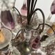 pair of chandeliers, lamp, silver-plated metal, crystal, tassels, florets, pendant, rosettes