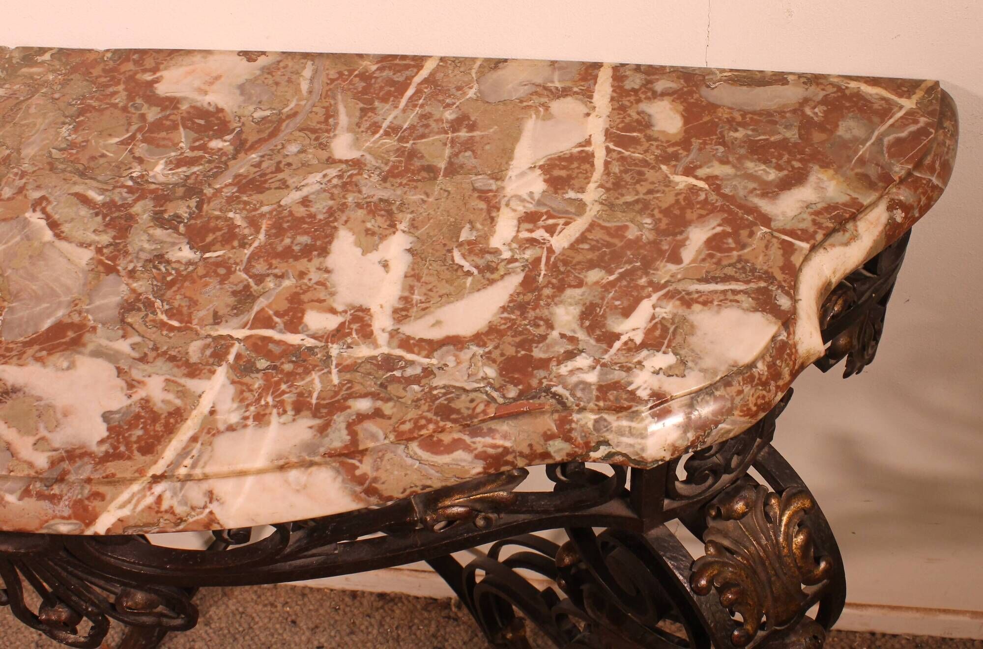 console in wrought iron in Louis XV style - 19th century