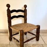 Solid oak low chair