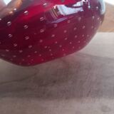 Vintage Murano Ashtray Catchall - Ruby Red Bullicante Glass - Vi