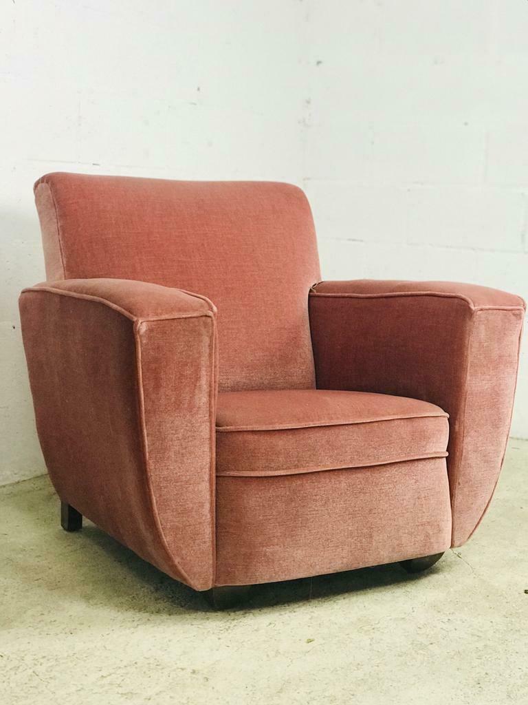 Vintage old pink single seat / armchair / club seat