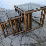 Rattan nesting table