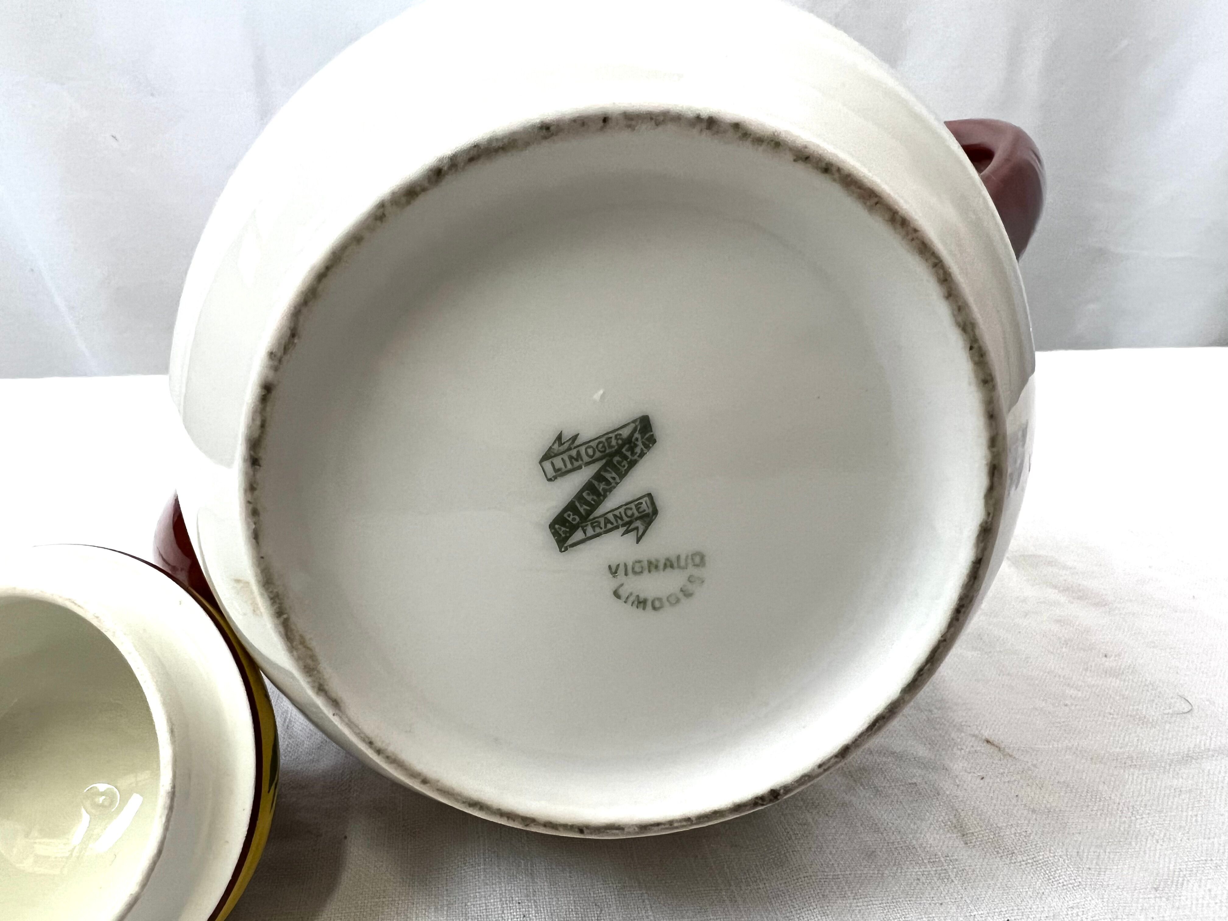 Limoges porcelain cherry coffee maker pourer