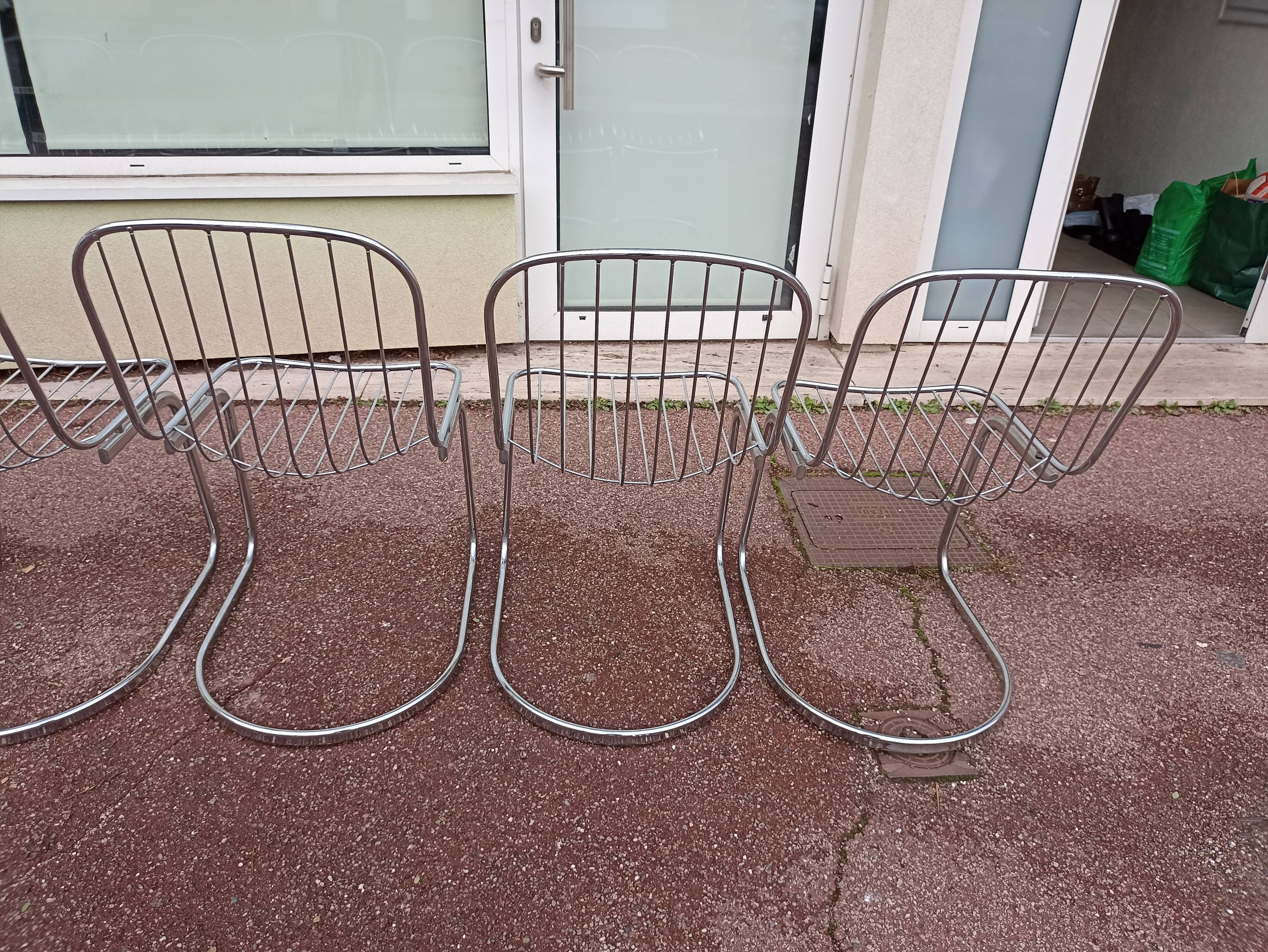 Set of 6 chrome chairs