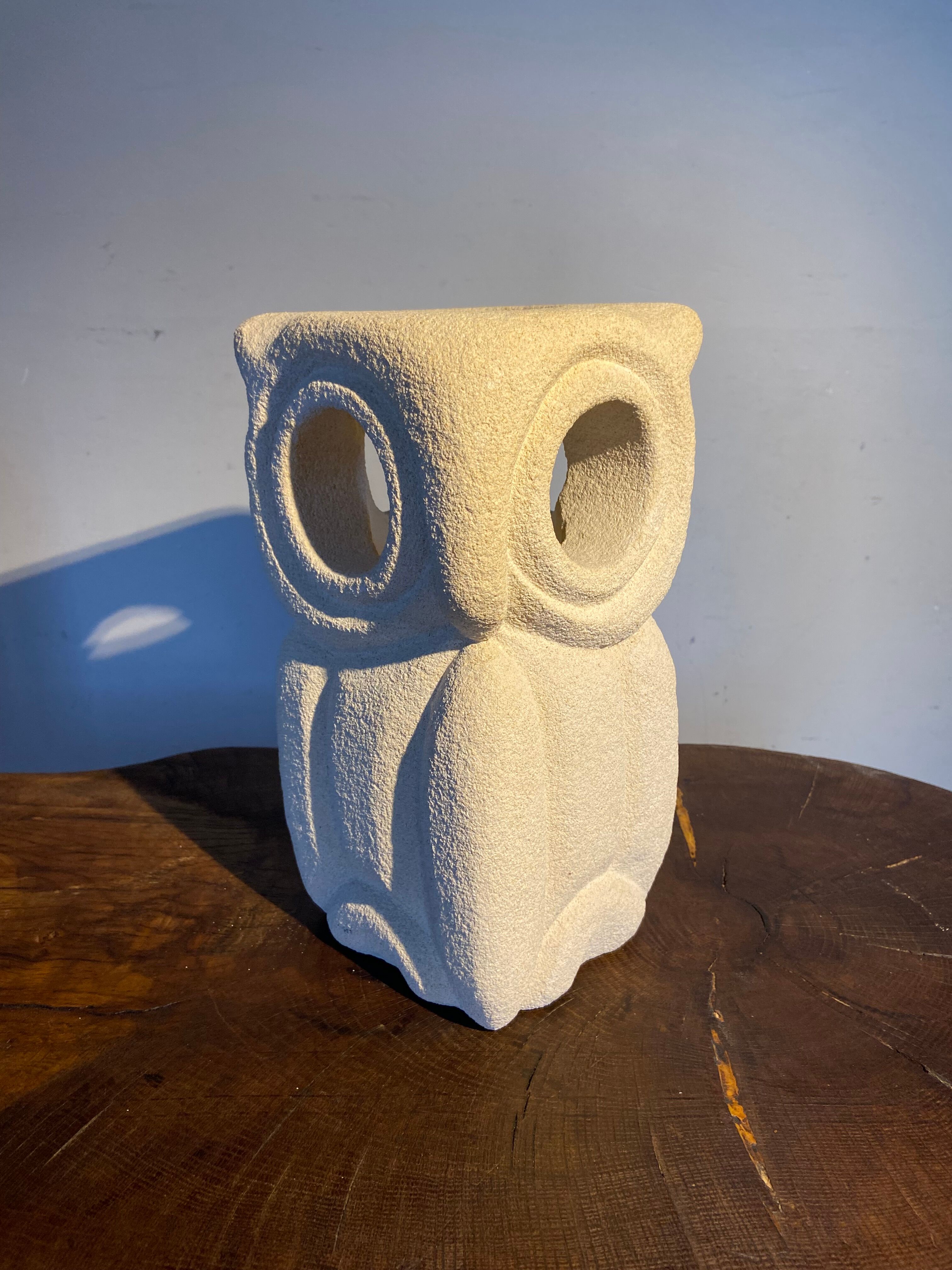 Owl lamp Albert Tormos in Gard stone 60s