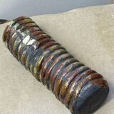 Raku ceramic tubular vase