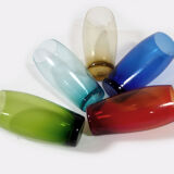 5 old multicolored glasses