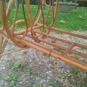 Table basse ancien en rotin vintage