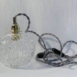 Vintage carved clear glass globe walker