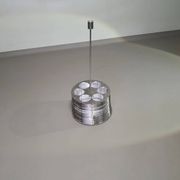 Lampe / suspension Adlumen très rare, câblée en inox
