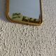 Vintage 1960 barber mirror, shaving or travel, gold and blue - 16 x 11 cm