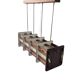 Handmade wooden and glass chandelier from the mid-century: Netherlands, 1960s.