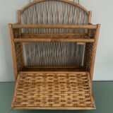 Vintage rattan wall shelf