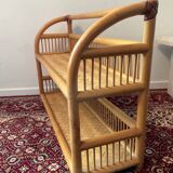 70s rattan shelf