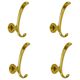 Set of four mid-century golden wall hooks, Austria, Vienna, 1950s.