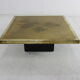 Table basse en laiton design belge avec décoration d’arbre par De Nisco