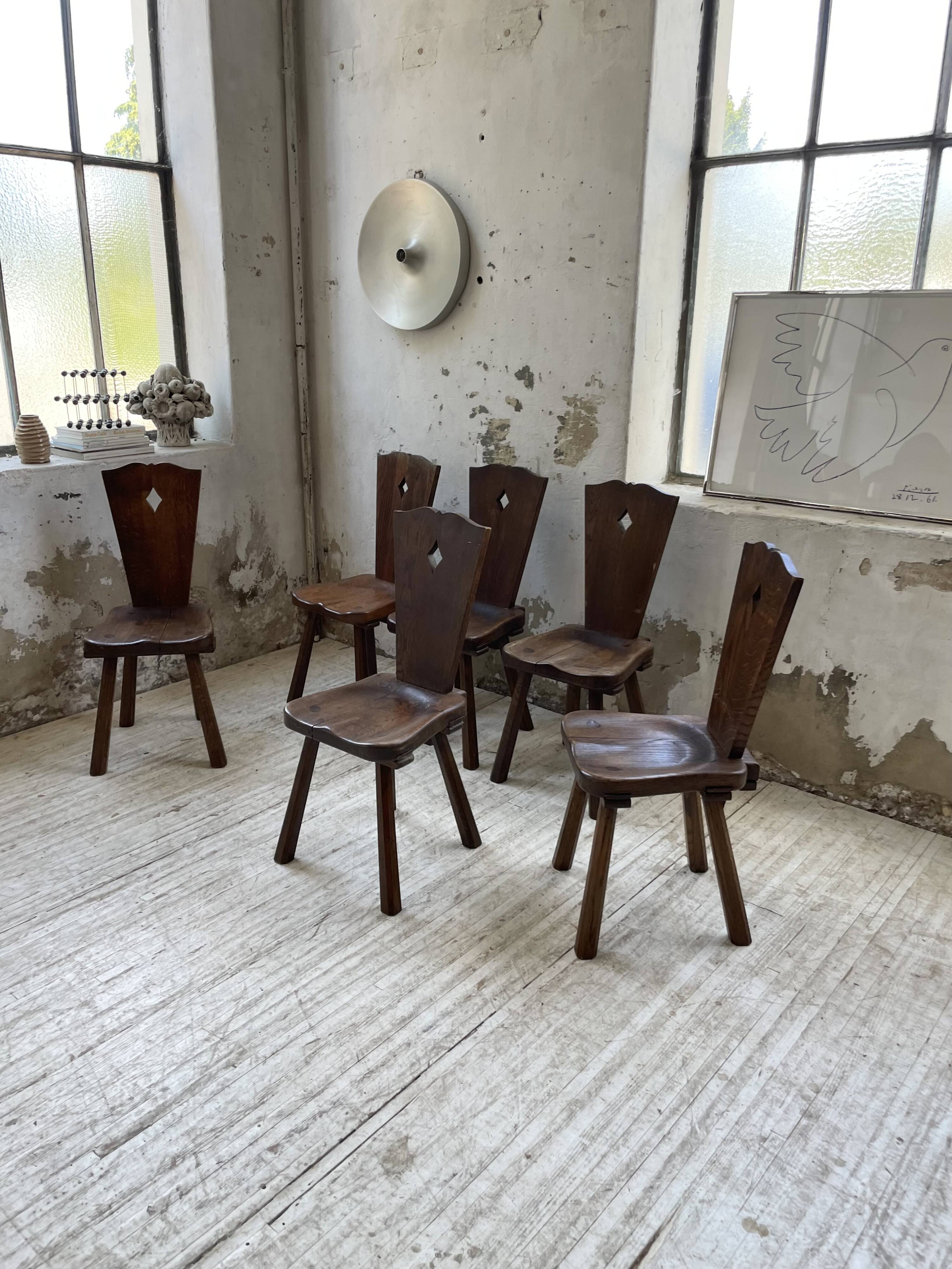 Chaises chêne massif chapo savoyarde art populaire
