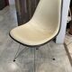 Fibreglass chair with skai vinyl, DSR Eiffel, off-white, Eames, Herman Miller.