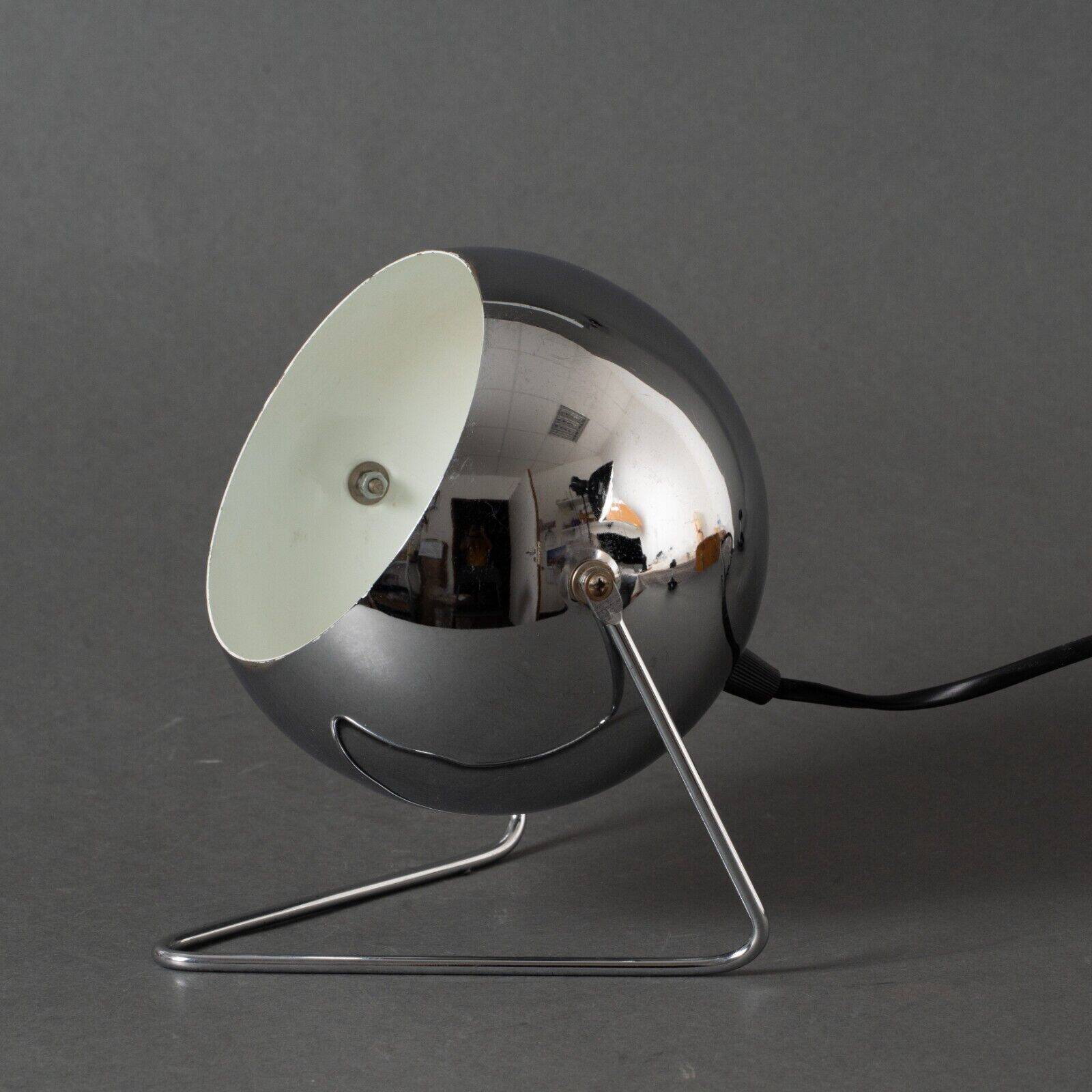 1970 lamp in chrome metal with tubular base