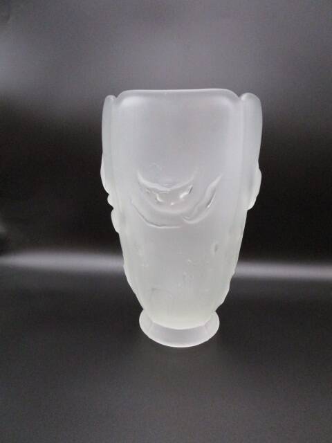 Antique frosted glass vase