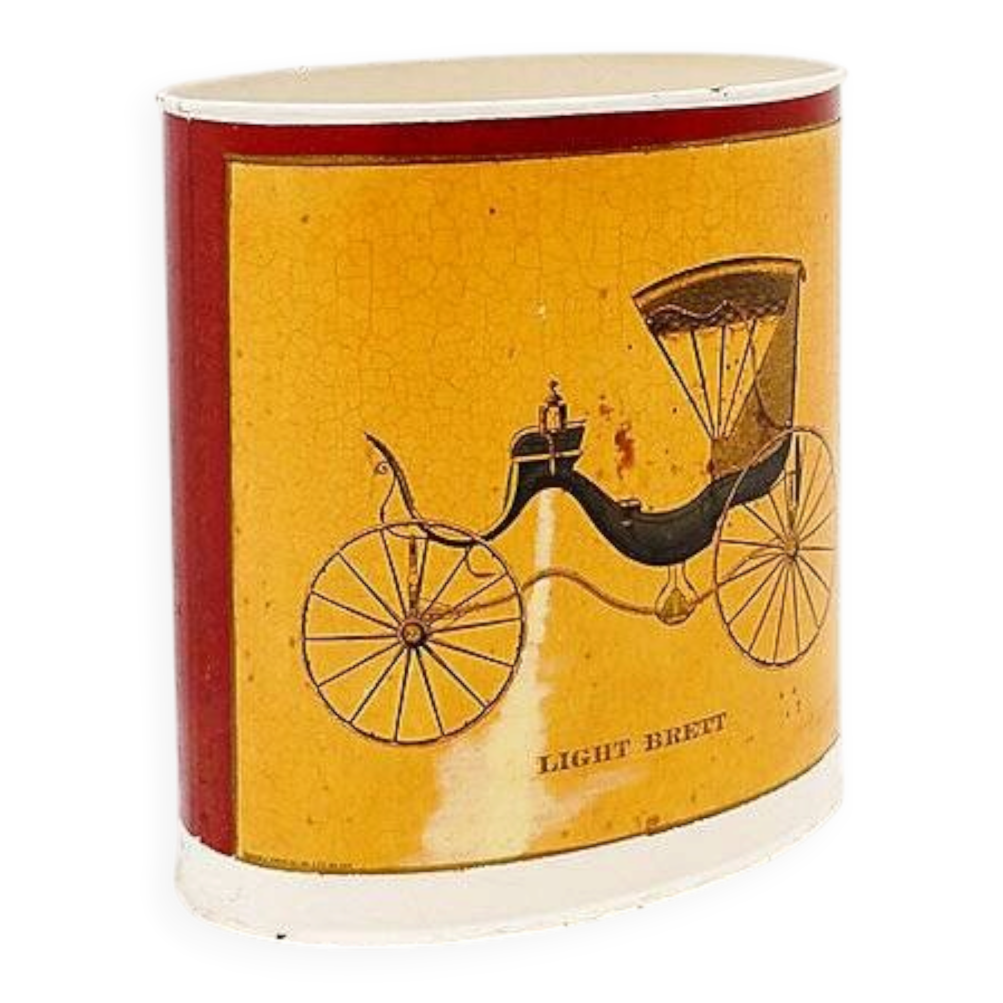 Metal wastebasket "Light Brett" lithographic print by Arthur A. Kaplan Co.
