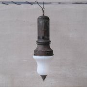 Suspension antique xxl métal et verre