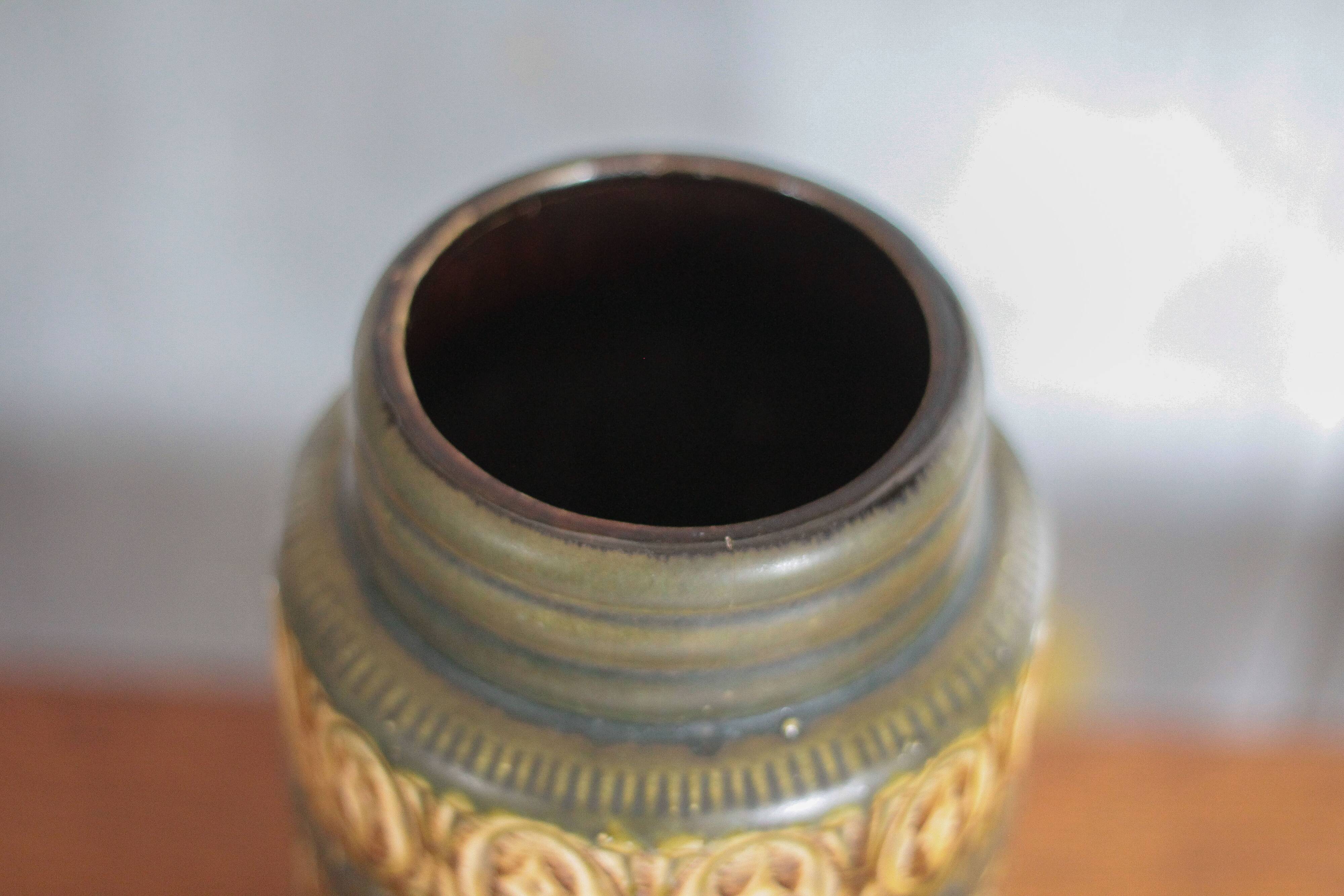 Ceramic vase West Germany, flower pot, interior decoration.