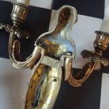 Pair of gilt bronze caryatid sconces