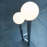 Vintage German floor lamp from the 1970s in glass and metal.