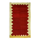 Vintage Minimalist Turkish Kilim Rug 133x213 cm Handmade Wool