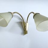Large Vintage Glass Brass Wall Lamp