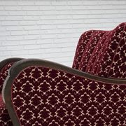 1960s, Danish armchair, cherry-red furniture velour, oak wood.