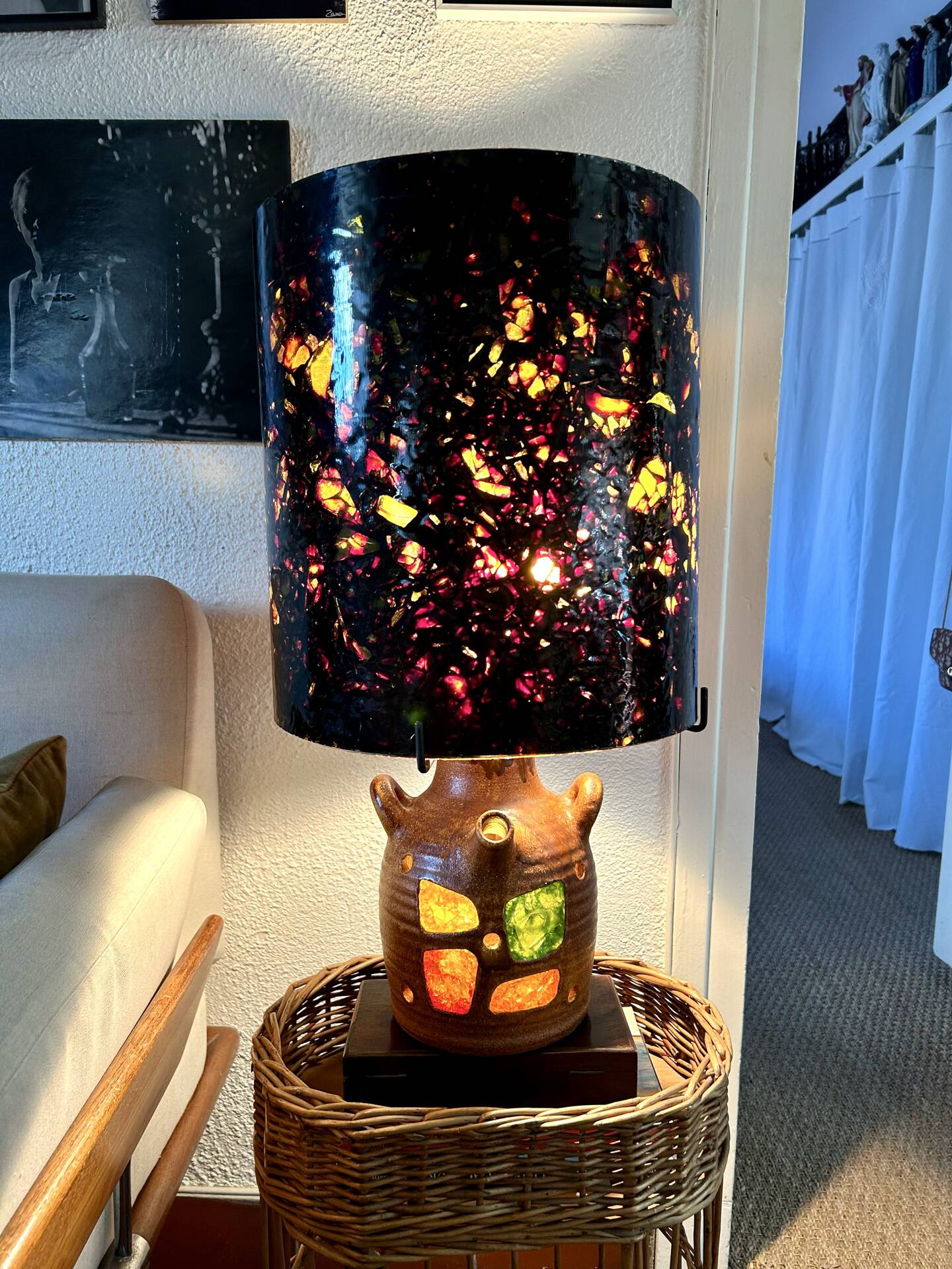 Lampe Accolay en résine et céramique