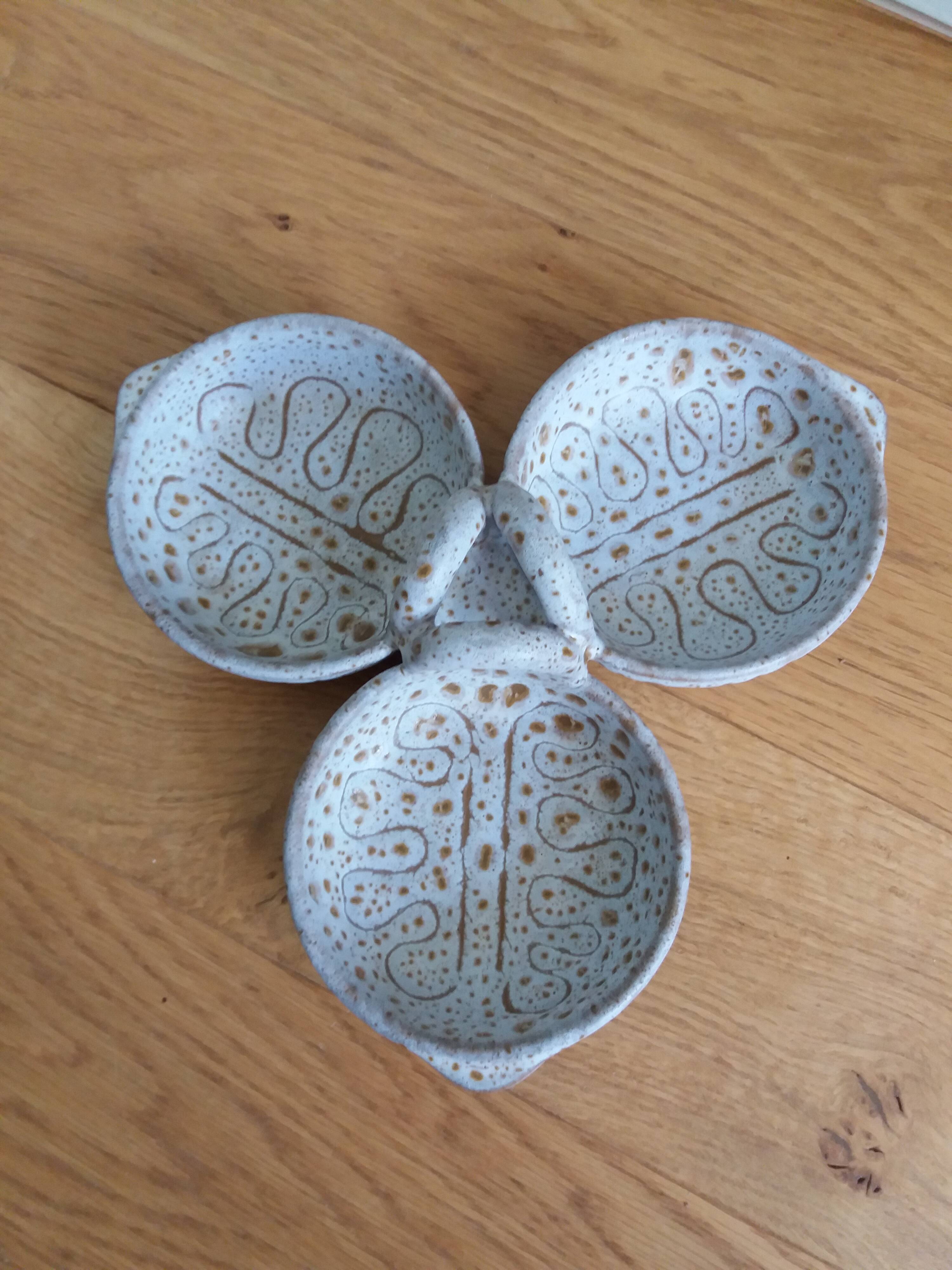 Empty pocket aperitif dish signed Jean Austruy